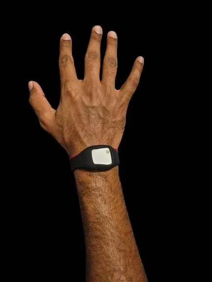 Air-writing wristband worn on the wrist