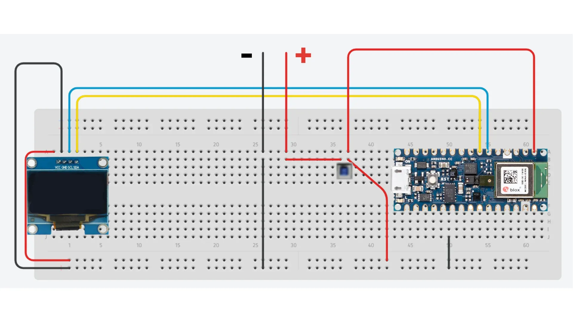 Wiring schematic of Arduino Nano 33 BLE with a PDM microphone